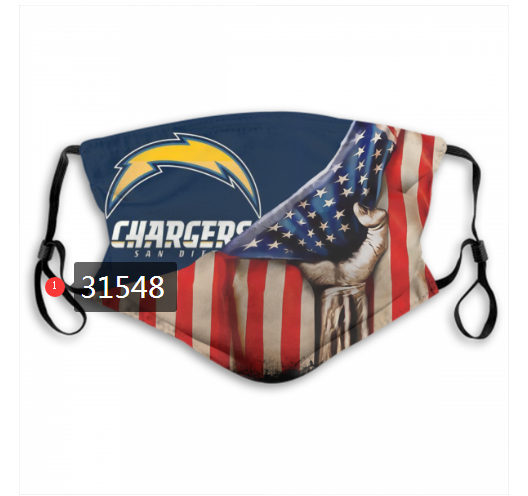 NFL 2020 Los Angeles Chargers #38 Dust mask with filter